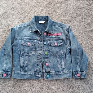 RARE Vintage Girl The Powerpuff Girls Cartoon Network Jean Jacket Sz. 128 CM